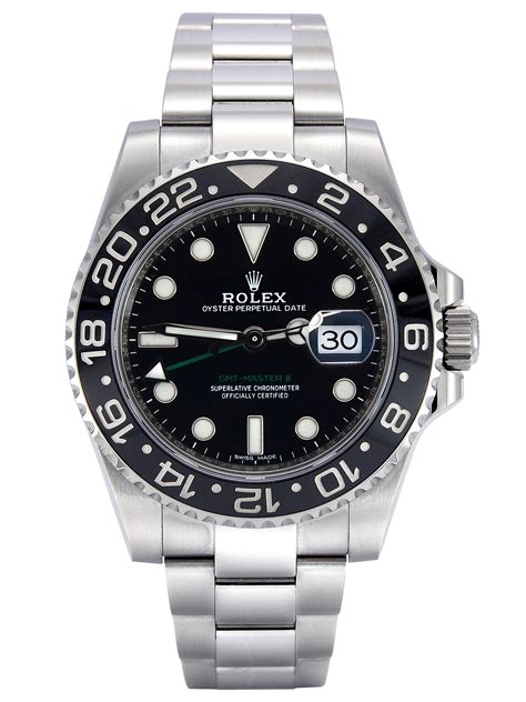 rolex gmt master ii black dial stainless steel mens watch|rolex gmt master ii bracelet.